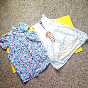 Frugi Organic Cotton Floral Dress & Lace Party Dress Bundle | Size 2-3 Years